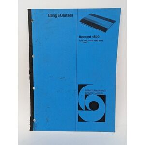Bang & Olufsen B&O Beocord 4500 Cassette Deck Service Manual *Original OEM *